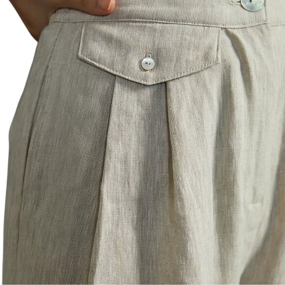 Anthropologie Sovere Instance Linen Pants wide leg size 14 XL - Picture 3 of 10